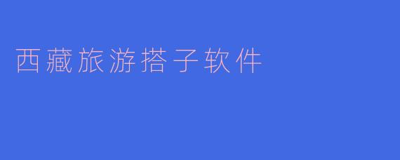 西藏旅游搭子软件