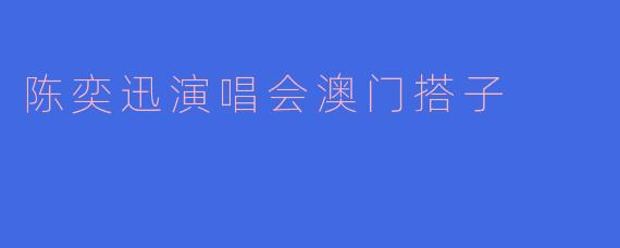 陈奕迅演唱会澳门搭子
