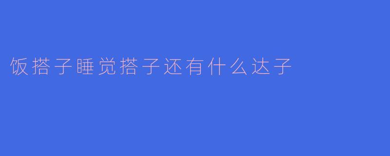 饭搭子睡觉搭子还有什么达子