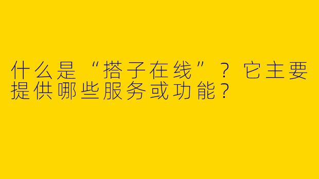什么是“搭子在线”？它主要提供哪些服务或功能？