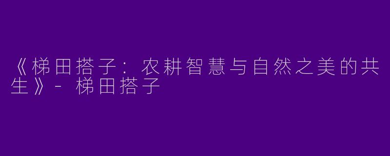 《梯田搭子：农耕智慧与自然之美的共生》-梯田搭子