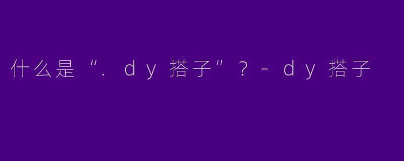 什么是“.dy搭子”？-dy搭子