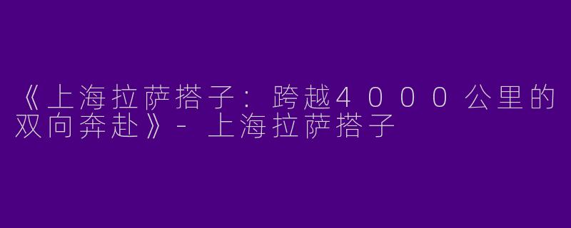 《上海拉萨搭子：跨越4000公里的双向奔赴》-上海拉萨搭子
