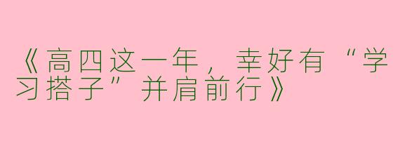 《高四这一年，幸好有“学习搭子”并肩前行》