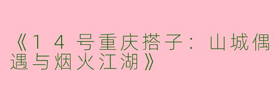 《14号重庆搭子：山城偶遇与烟火江湖》