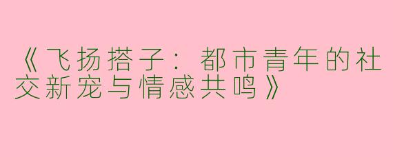 《飞扬搭子：都市青年的社交新宠与情感共鸣》