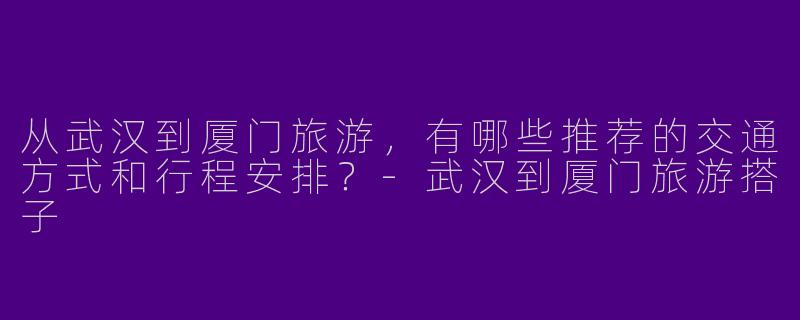 从武汉到厦门旅游，有哪些推荐的交通方式和行程安排？-武汉到厦门旅游搭子