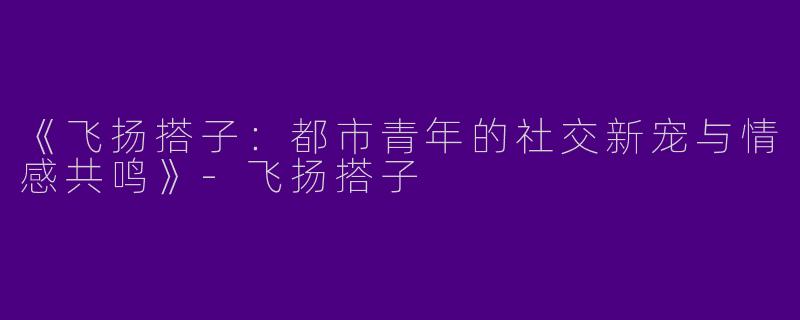 《飞扬搭子：都市青年的社交新宠与情感共鸣》-飞扬搭子