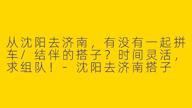 从沈阳去济南，有没有一起拼车/结伴的搭子？时间灵活，求组队！-沈阳去济南搭子