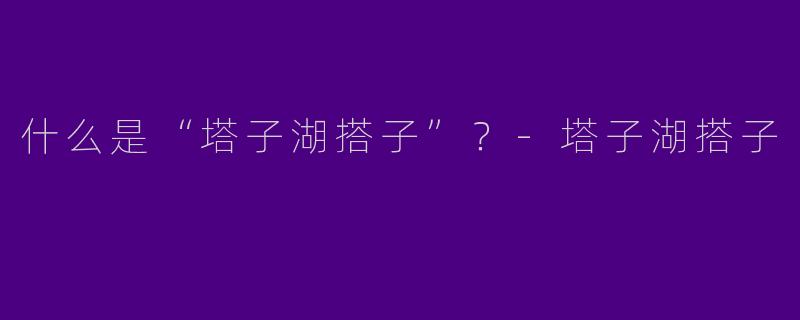 什么是“塔子湖搭子”？