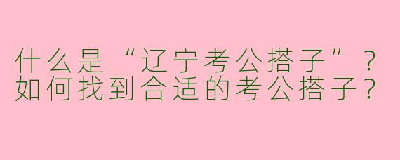 什么是“辽宁考公搭子”？如何找到合适的考公搭子？