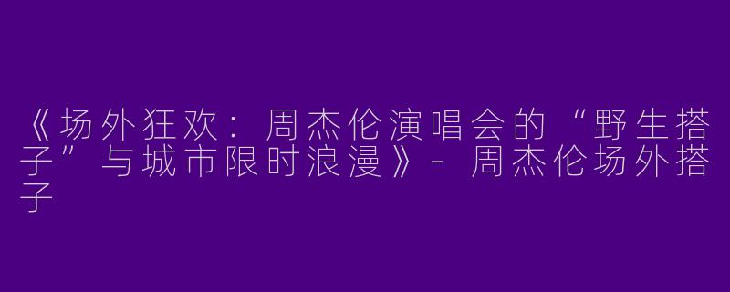 《场外狂欢：周杰伦演唱会的“野生搭子”与城市限时浪漫》-周杰伦场外搭子