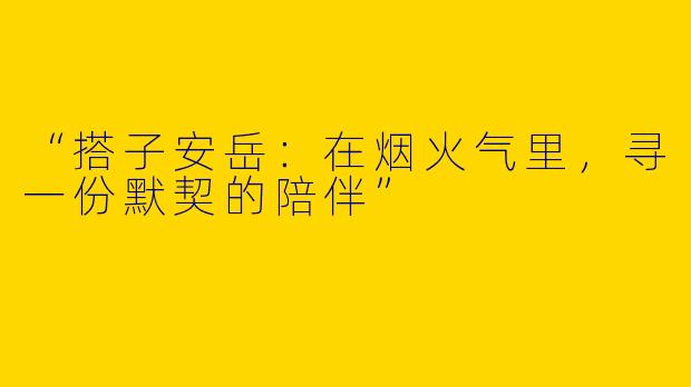 “搭子安岳：在烟火气里，寻一份默契的陪伴”