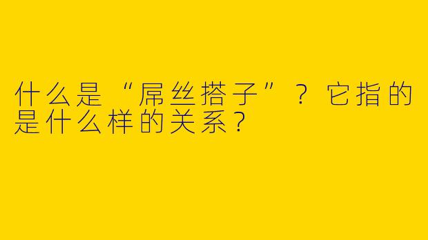 什么是“屌丝搭子”？它指的是什么样的关系？