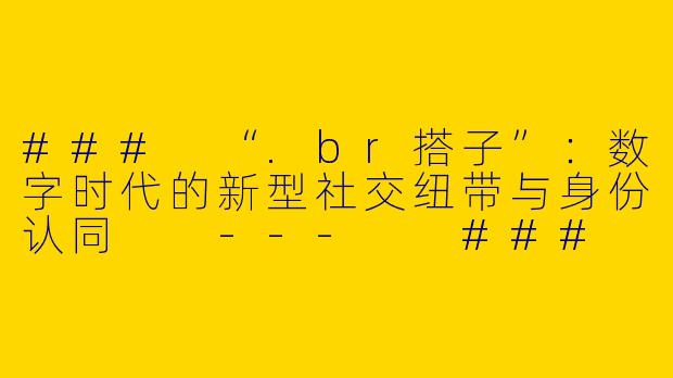 ###
“.br搭子”：数字时代的新型社交纽带与身份认同

---

###