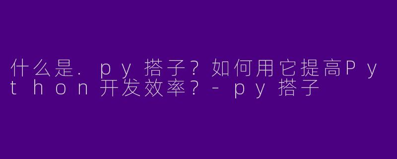 什么是.py搭子？如何用它提高Python开发效率？-py搭子