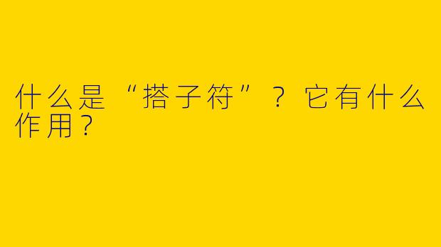 什么是“搭子符”？它有什么作用？