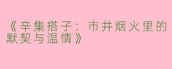 《辛集搭子：市井烟火里的默契与温情》