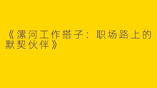 《漯河工作搭子：职场路上的默契伙伴》