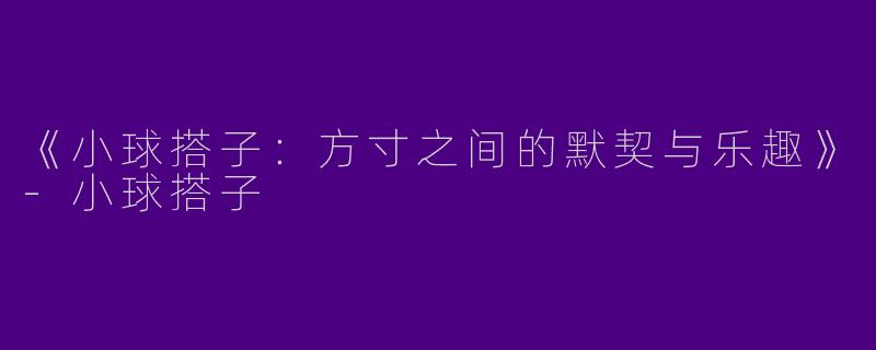 《小球搭子：方寸之间的默契与乐趣》-小球搭子