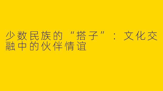 少数民族的“搭子”：文化交融中的伙伴情谊