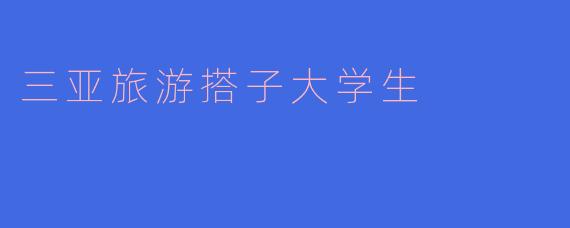 三亚旅游搭子大学生