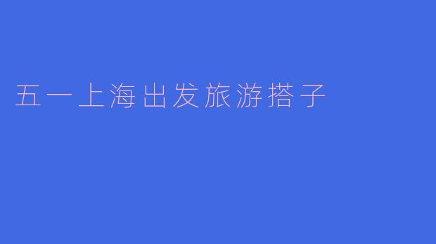 五一上海出发旅游搭子