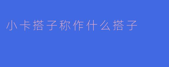 小卡搭子称作什么搭子