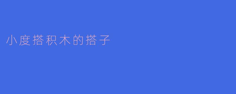 小度搭积木的搭子