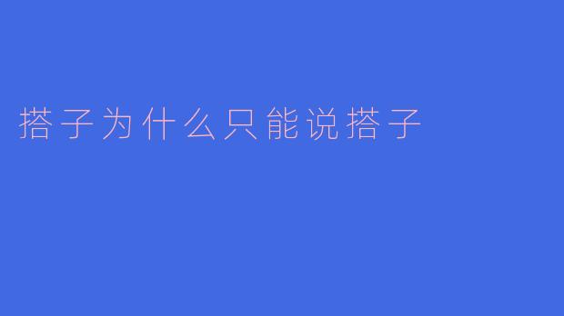 搭子为什么只能说搭子