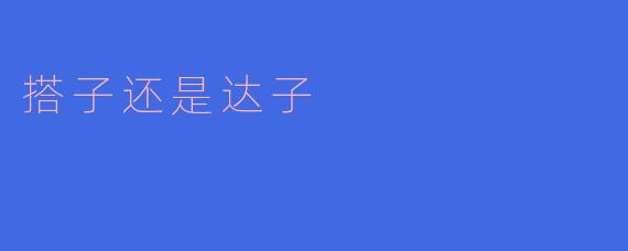 在中文里，“搭子”和“达子”有什么区别？分别怎么用？
