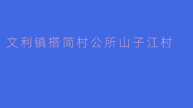 文利镇搭简村公所山子江村