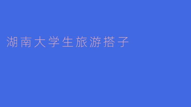 湖南大学生旅游搭子