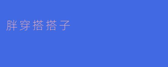 胖穿搭搭子