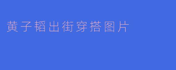 黄子韬出街穿搭图片