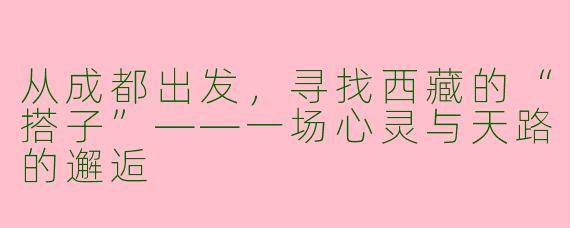从成都出发，寻找西藏的“搭子”——一场心灵与天路的邂逅