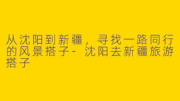 从沈阳到新疆，寻找一路同行的风景搭子-沈阳去新疆旅游搭子