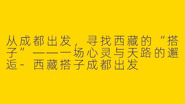 从成都出发，寻找西藏的“搭子”——一场心灵与天路的邂逅-西藏搭子成都出发