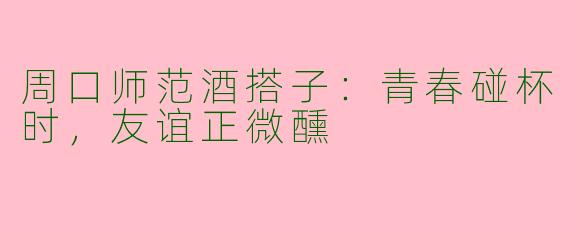 周口师范酒搭子：青春碰杯时，友谊正微醺