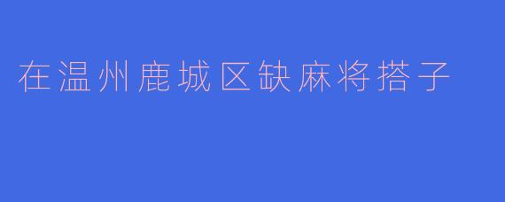 在温州鹿城区缺麻将搭子