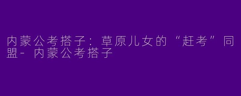 内蒙公考搭子：草原儿女的“赶考”同盟-内蒙公考搭子
