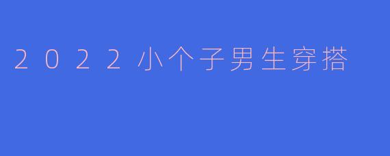 2022小个子男生穿搭