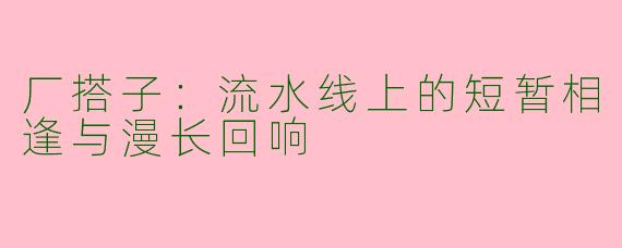 厂搭子:流水线上的短暂相逢与漫长回响