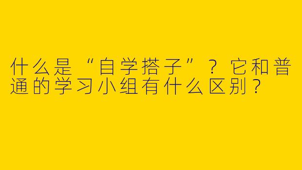 什么是“自学搭子”？它和普通的学习小组有什么区别？