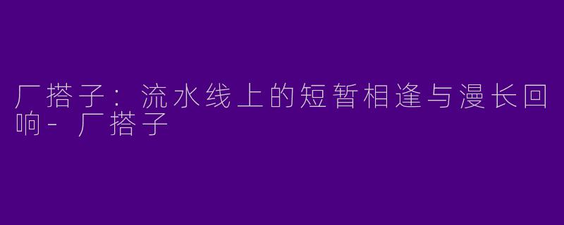 厂搭子:流水线上的短暂相逢与漫长回响-厂搭子