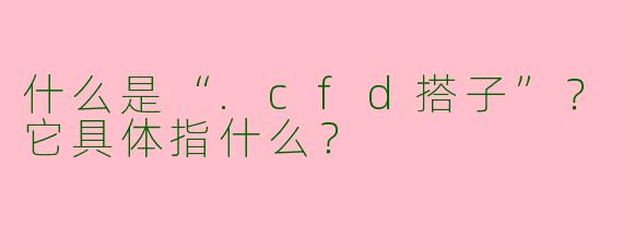 什么是“.cfd搭子”?它具体指什么?