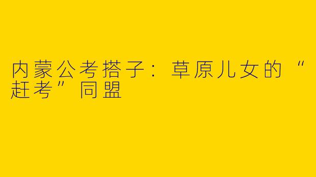 内蒙公考搭子：草原儿女的“赶考”同盟