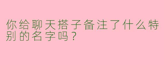 你给聊天搭子备注了什么特别的名字吗？