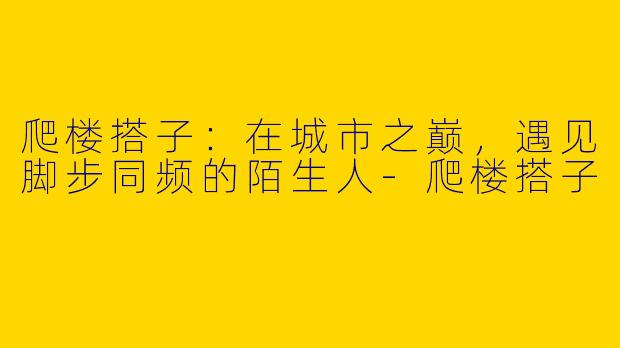 爬楼搭子：在城市之巅，遇见脚步同频的陌生人-爬楼搭子