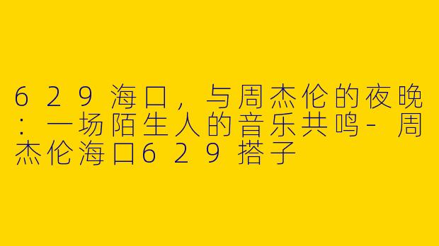 629海口，与周杰伦的夜晚：一场陌生人的音乐共鸣-周杰伦海口629搭子